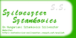 szilveszter sztankovics business card